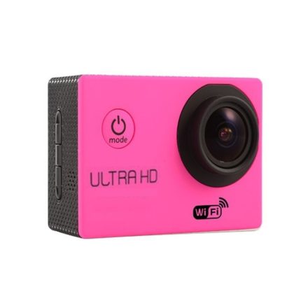 WiFi-s Sportkamera, H-16, 12MP akciókamera, FullHD video/60FPS, max.64GB TF Card, 30m-ig vízálló, A+ 170°, rózsaszín