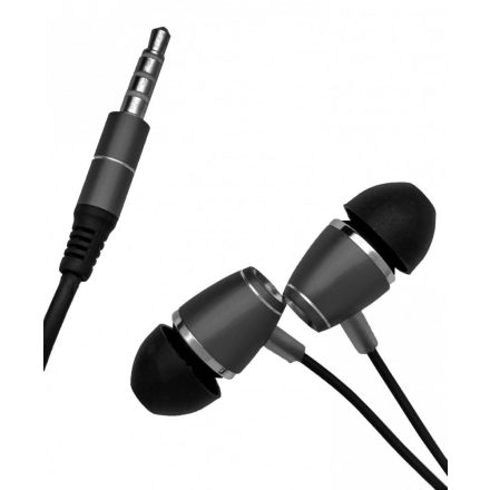 Vezetékes Fülhallgató, beépitett mikrofonnal, hívásfogadás, 3,5mm jack sztereó, fekete