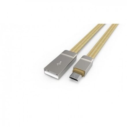LDNIO adat és töltő kábel LS-24, MicroUSB/USB csatlakozó, 2.1A gyors töltés, 1 méter, aranyszín