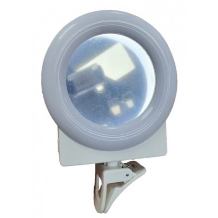 Univerzális Szelfi LED Tükör, gyűrű ring/körfény, telefonra, tabletre csíptethető, fehér keret