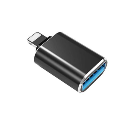 OTG átalakitó adapter (USB 3.0-ról Lightning), Fekete 