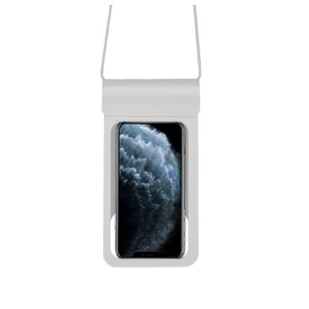 Univerzális vízálló védőtok okostelefonhoz, 5.5″ méretig, víz alatti fényképezéshez, szürke