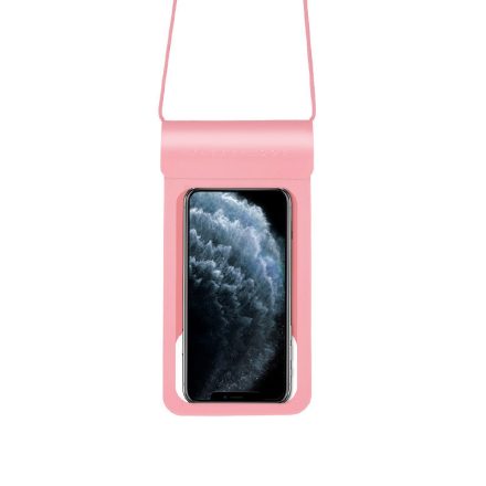 Univerzális vízálló védőtok okostelefonhoz, 5.5″ méretig, víz alatti fényképezéshez, pink