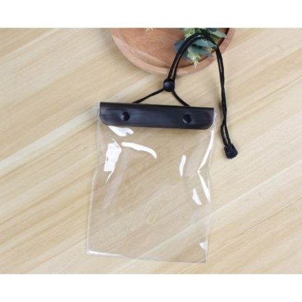 Univerzális vízálló védőtok tablet és okostelefonhoz, 9.0″ méretig, fekete-átlátszó