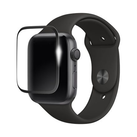 Apple Watch/Samsung képernyő védő fólia, 45mm kijelzőjű okosórákhoz, átlátszó fekete kerettel