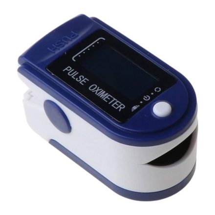 Digitális Véroxigénszint és Pulzusmérő, Ujjra csíptethető, kék-szürke
