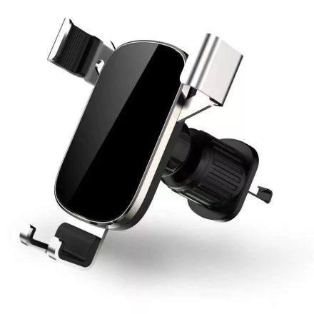Autós Mobiltelefontartó, YC11 szellőző-rácsra helyezhető, 360°-ban forgatható, ezüst-fekete