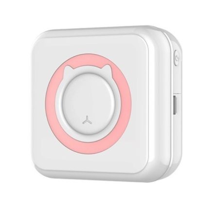Hordozható Mini Okos Nyomtató, Intelligens, Bluetooth Mobilapp, 5db nyomtatóguriga, rózsaszín