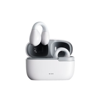 Remax Bluetooth Fülhallgató, beépített mikrofonnal, headset töltő dokkoló, Bluetooth v5.3, fehér-szürke