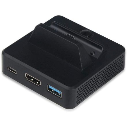 eMAGLevéve Videó Konvertáló Állomás/Töltő, TNS-1828 Nintendo Switch dokkoló, HDMI/USB-C/USB, fekete