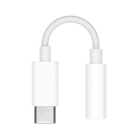 USB-C->Jack AUX audio adapter, USB-C-ről 3.5mm jack fülhallgató/mikrofon csatlakozó, fehér